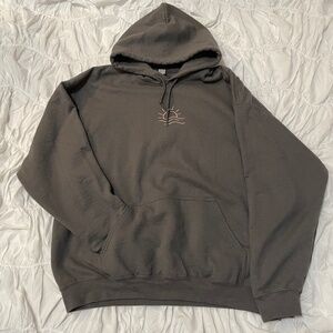 Dark Grey Unisex Embroidered Hoodie